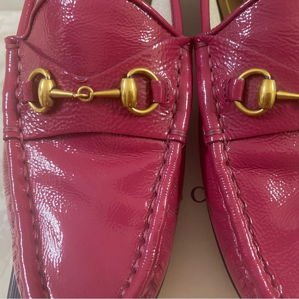 ❌Sold❌Gucci Horsebit Pink Patent Leather Loafers😍like new - Picture 6 of 11